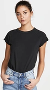 Nili Lotan Short Sleeve Baseball Tee In Jet Black