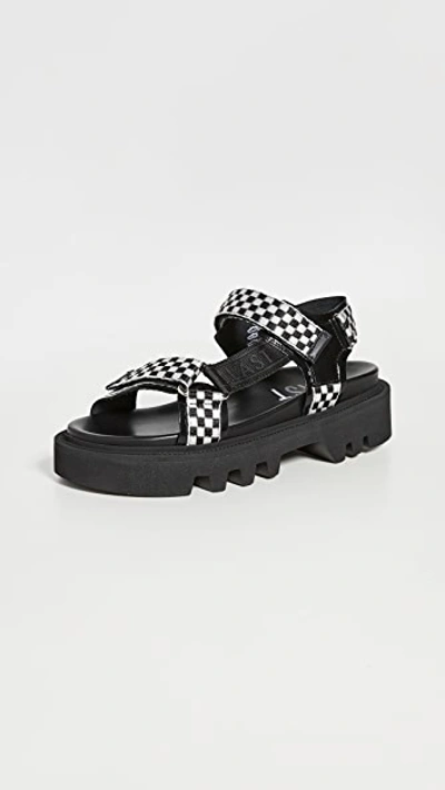 Last Candy Check Sandals In Black/white Check