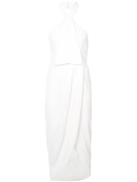 knotted tulip hem midi dress