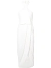 Shona Joy Knotted Tulip Hem Gown In White
