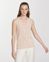 Lafayette 148 Cotton Silk Tape Cable Tank In Pink