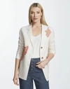 Lafayette 148 Plus-size Lavish Linen Embellished Coleman Jacket In Beige