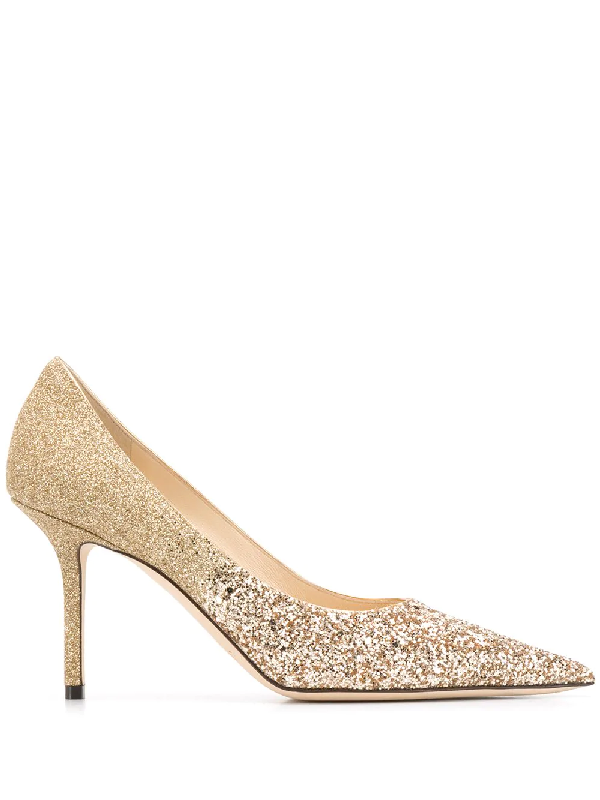 jimmy choo gold pumps