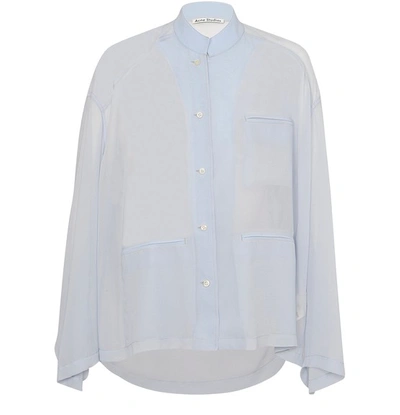 Acne Studios Shana Poly Shirt In Cyan Polyester In Ice Blue