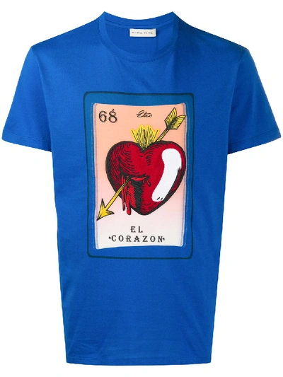 Etro Graphic Heart Printed T-shirt In Blue/red