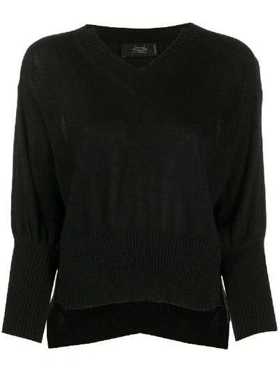 Maison Flaneur V-neck Sweatshirt In Black