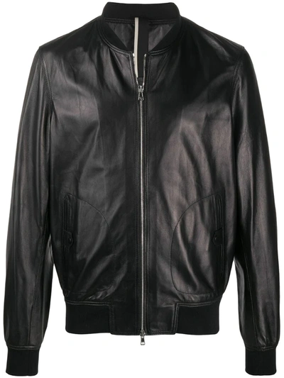 Low Brand Biker-jacket Leather Jacket In Black Leather