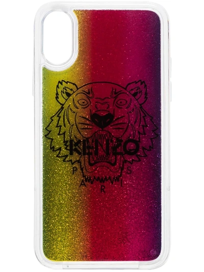 Kenzo Multicoloured Glitter Tiger Iphone X/xs Case In Red