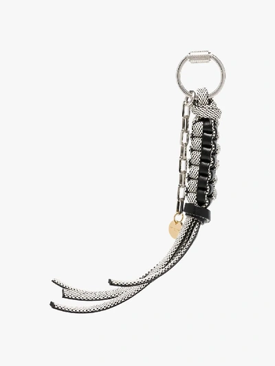 Givenchy Black And White Knotted Tassel Keyring