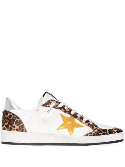 Golden Goose Ball Star Leopard-print Sneakers In White