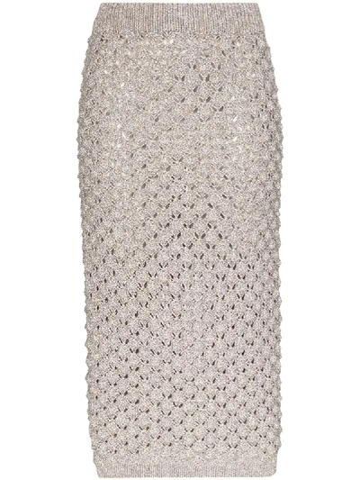 Vika Gazinskaya Mid-length Knit Skirt In Grey