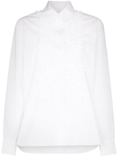 Alexandre Vauthier Ruffle Front Shirt In White