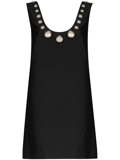 Christopher Kane Bauble Embellishment Crinkle Dress In Black