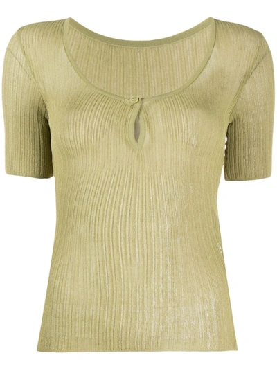 Jacquemus La Maille Loiza Knitted Top In Green