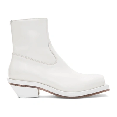 Ion Squared-toe Cowboy Boots In White