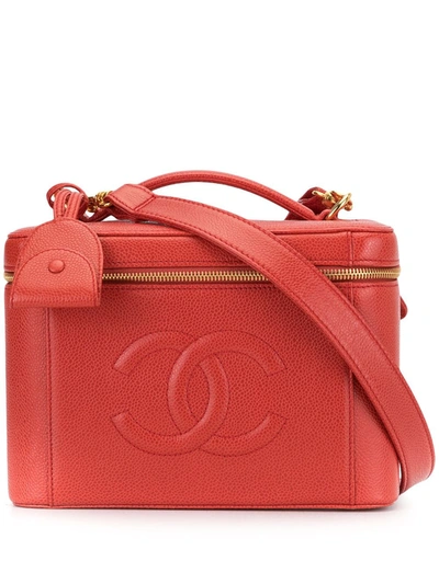 Pre-owned Chanel 1998 Cc Vanity Case In Red