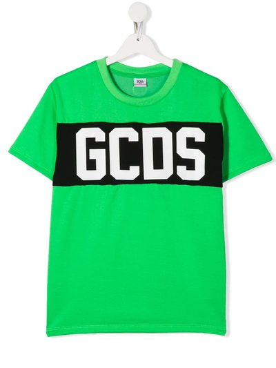 Gcds Teen Band Logo Print T-shirt In Green