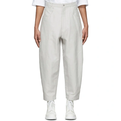 House Of The Very Islands Grey Oil Pump Trousers In Lt Grey