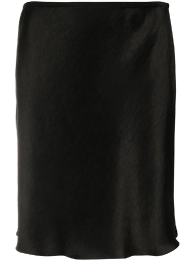Nanushka Satin Straight Skirt In Black