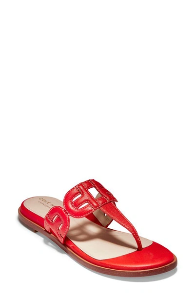 Cole Haan Anoushka Flip Flop In Scarlet Leather