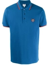 Kenzo Fitted Tiger Polo Shirt In Blue