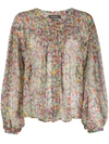 Isabel Marant Orionea Floral-print Blouse In Yellow
