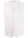 Fileria V-neck Buttoned Waistcoat In Neutrals