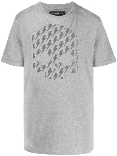 Hydrogen Skull-print Crew Neck T-shirt In Grey