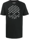 Hydrogen Lightning Skull Print T-shirt In Black