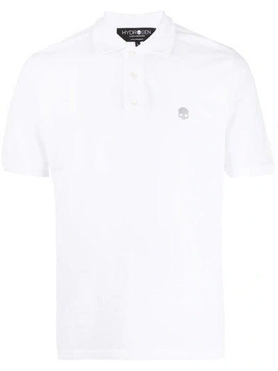 Hydrogen Logo-print Short-sleeved Polo Shirt In White