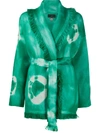 Alanui Dyed Wrap Cardigan In Green