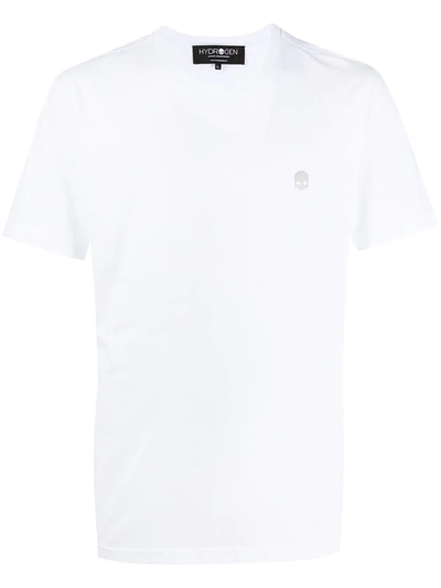 Hydrogen Logo-print Crew Neck T-shirt In White