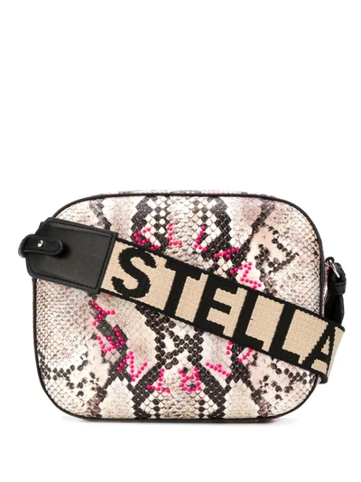 Stella Mccartney Mini Stella Logo Snake-effect Camera Bag In Multicolor
