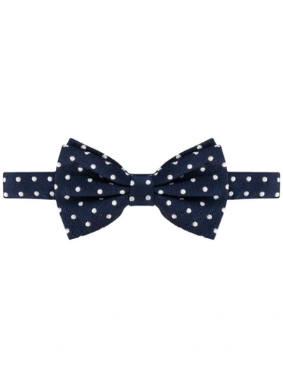 Lady Anne Silk Polka-dot Bow Tie In Blue