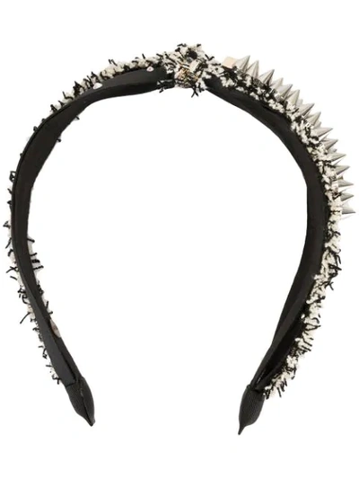 Venna Rock Spike-studs Headband In Black
