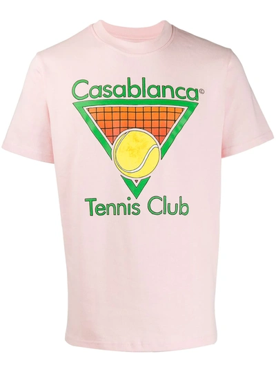 Casablanca 'tennis Club' Graphic Print T-shirt In Pink