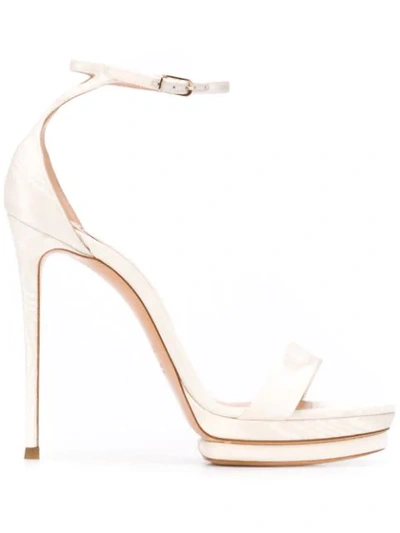 Casadei Platform High Heel Sandals In White