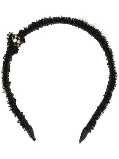 Venna Crystal-embellished Headband In Black