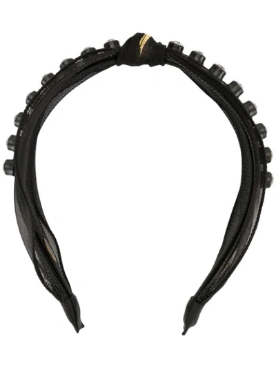 Venna Crystal-embellished Headband In Black