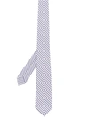 Thom Browne Striped Seersucker Tie In Blue