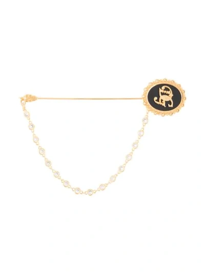 Dolce & Gabbana Dg Logo Brooch In Gold