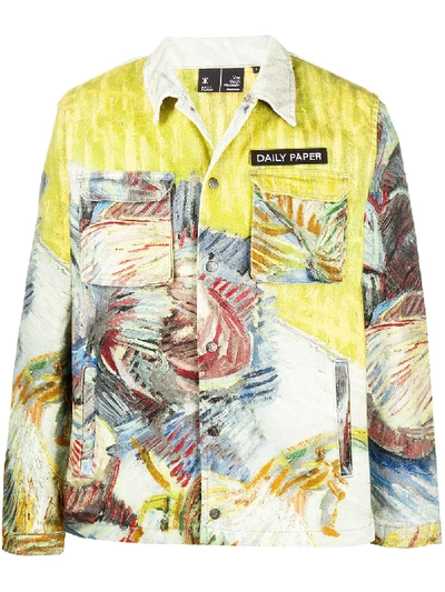 Daily Paper X Van Gogh Museum Paint Effect Jacket In Blue