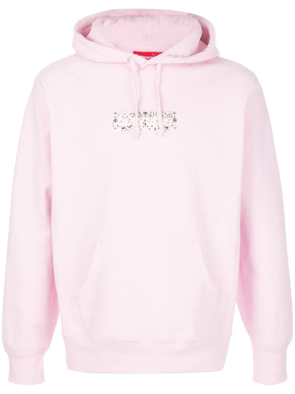 supreme hoodie pink box logo