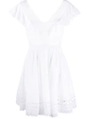 Charo Ruiz Broderie-trimmed Poplin Dress In White