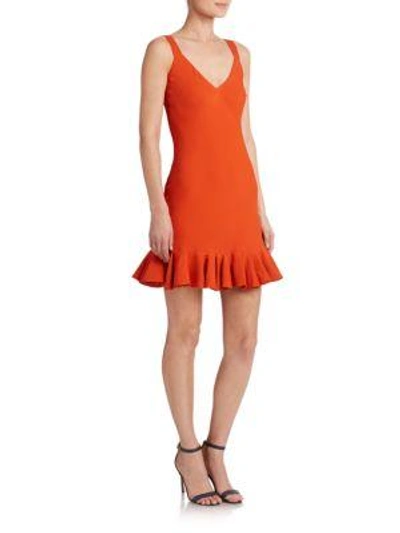 Elle Sasson Alice Ruffle Dress In Orange