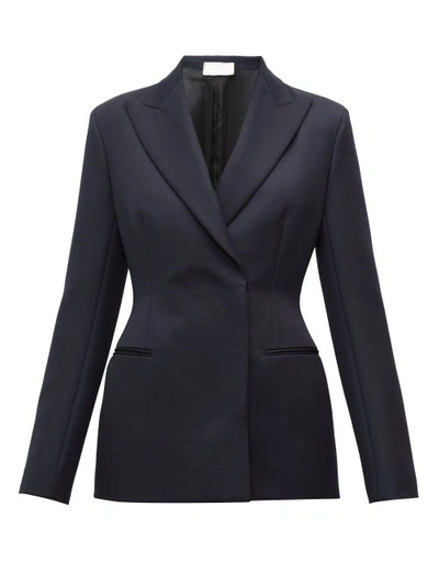 The Row Lanois Double-breasted Peak-lapel Wool Jacket In Navy