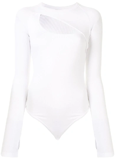 Alix Nyc Summit Cutout Ribbed Stretch-modal Jersey Bodysuit In White