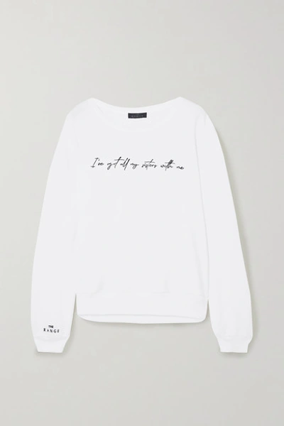 The Range + International Women's Day Embroidered Cotton-blend Terry Sweatshirt In White