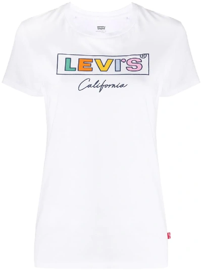 Levi's Contrasting Logo Print T-shirt In White