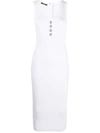 Balmain Fitted Ribbed Dress In White